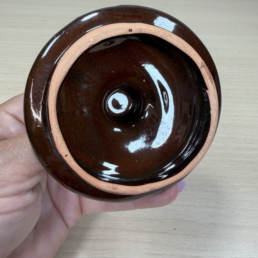 Vintage French Onion Soup Crock Handled Bowls with Lid Brown Glazed (1) - Picture 10 of 13